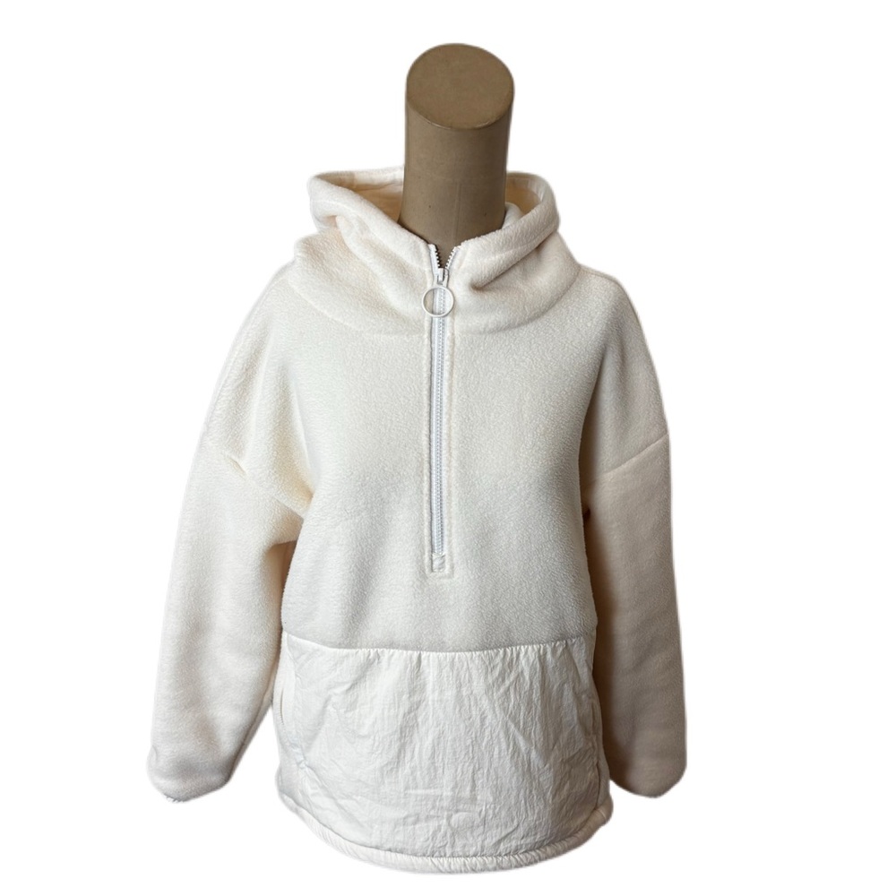 Fabletics Cream Fleece Pull Over Hoodie Size XS
